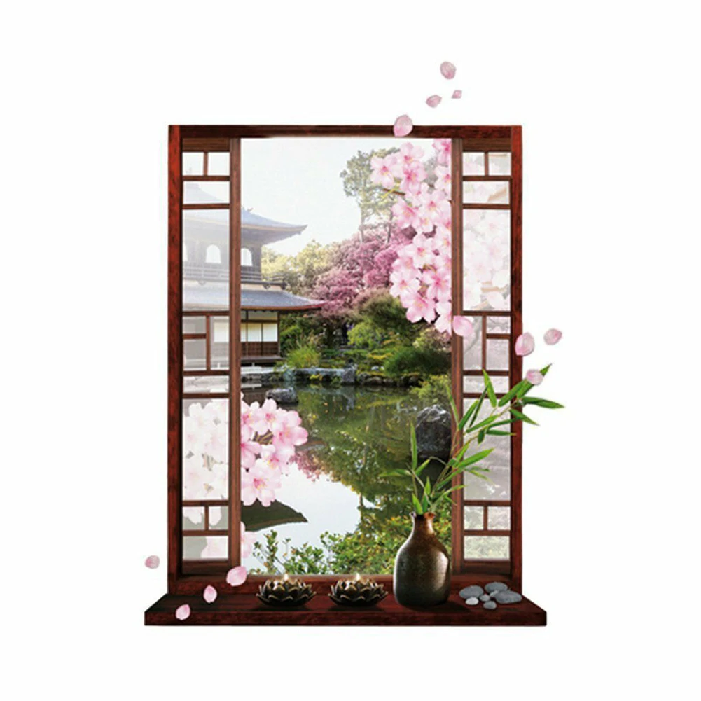 Наклейка на стену Peach Blossom 3D Декор для дома живое гостиной ремесло пейзаж съемная