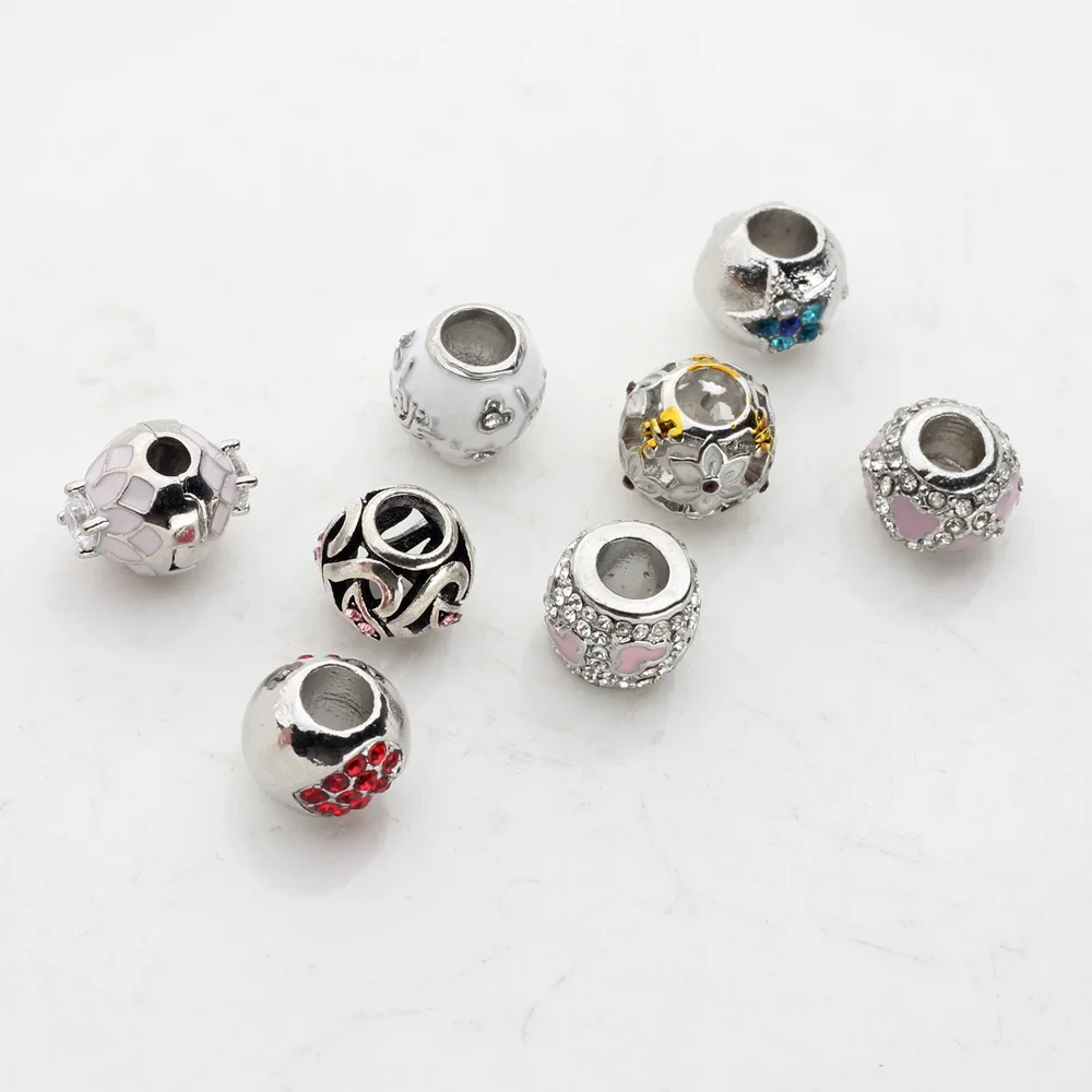 2022 New Fashion Alloy Inlaid Haoshi Color Macroporous Beads Necklace Bracelet Handmade Accessories Various Styles Best Sellers