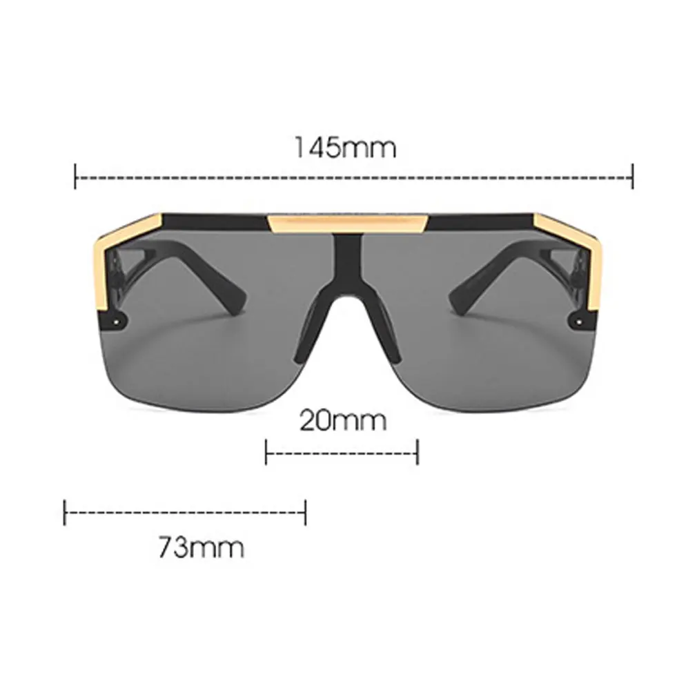 

Oversized Square Sunglasses Men Women Fashion Luxury Brand Square Metal Vintage Big Frame Rimless Sunglasses