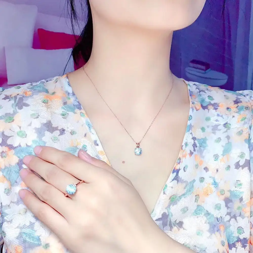 

Комплект украшений с натуральным топазом, серебро 925 пробы, подвеска, кольцо 1 шт.