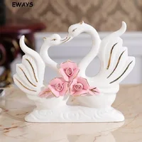 Rose Lovers Swans Ornaments Wedding Gifts Creative Home Decorations Living Room Creative Crafts TV Cabinet Home Decoration House