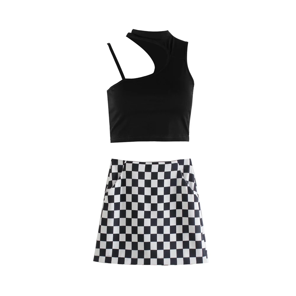 

Sexy Woman Costume Cosplay Plaid Skirt Polyester School Girl Dress Uniform Set Erotic Zipper Bra Sexy Nightwear