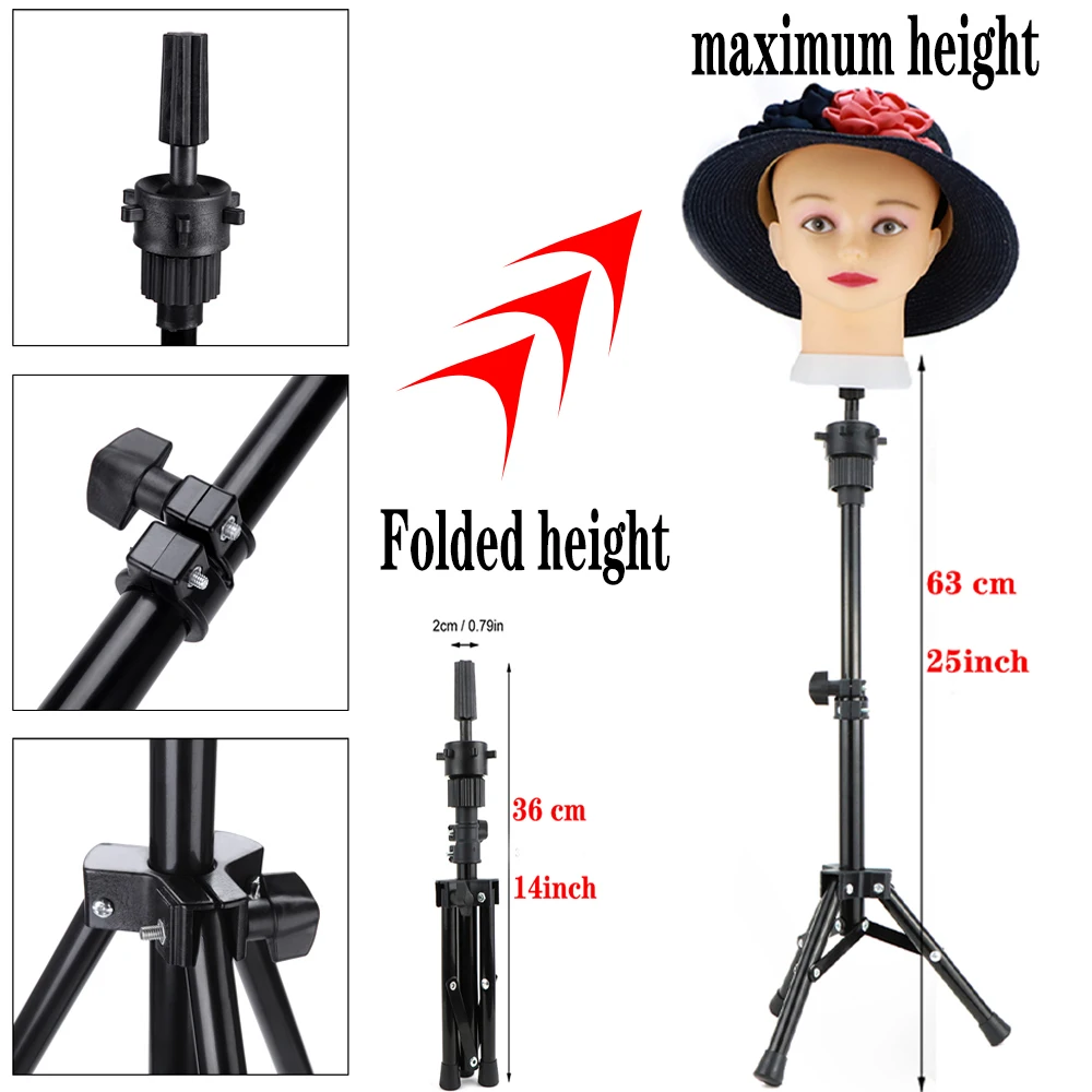 

Adjustable Mannequin Head Tripod for Mannequin Wig Stand Holder Stands Heads Dummy Wigs Hair Tools Accessories Extensions