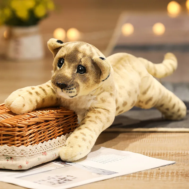 

38-58cm Simulation Lion Tiger Leopard Plush Toys Stuffed Cute Animals Dolls Soft Home Decor Real Like Pillow for Kids Boys Gift