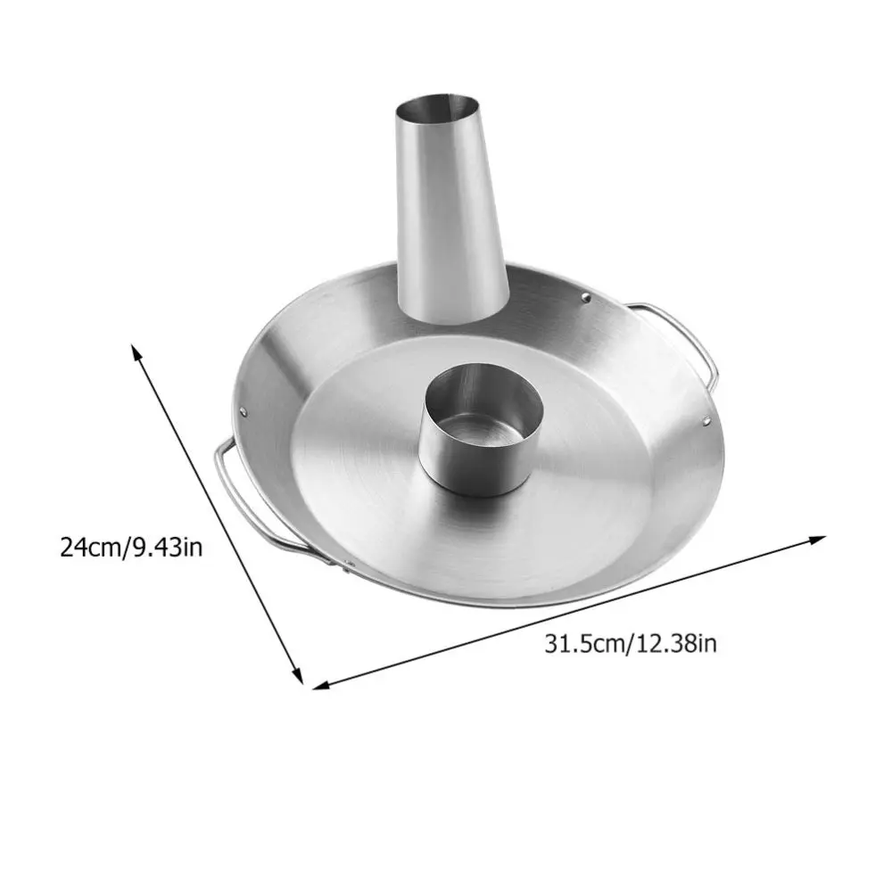 

Practical Grilled Chicken Holder Barbecue Rack Chicken Roaster Pan (Silver)