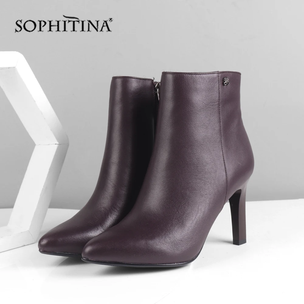 SOPHITINA/пикантные ботинки с острым носком Высококачественная однотонная Новая