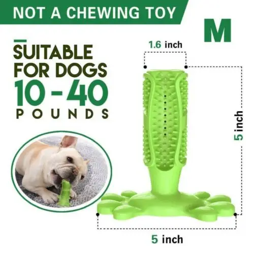 Green M Зубная щетка для собак, игрушка для жевания, собачка, кисточка палочка, мягкая резиновая зубная щетка для чистки зубов, массажная зубная паста для маленьких собак, домашних животных, зубная щетка es - Цвет: Green M