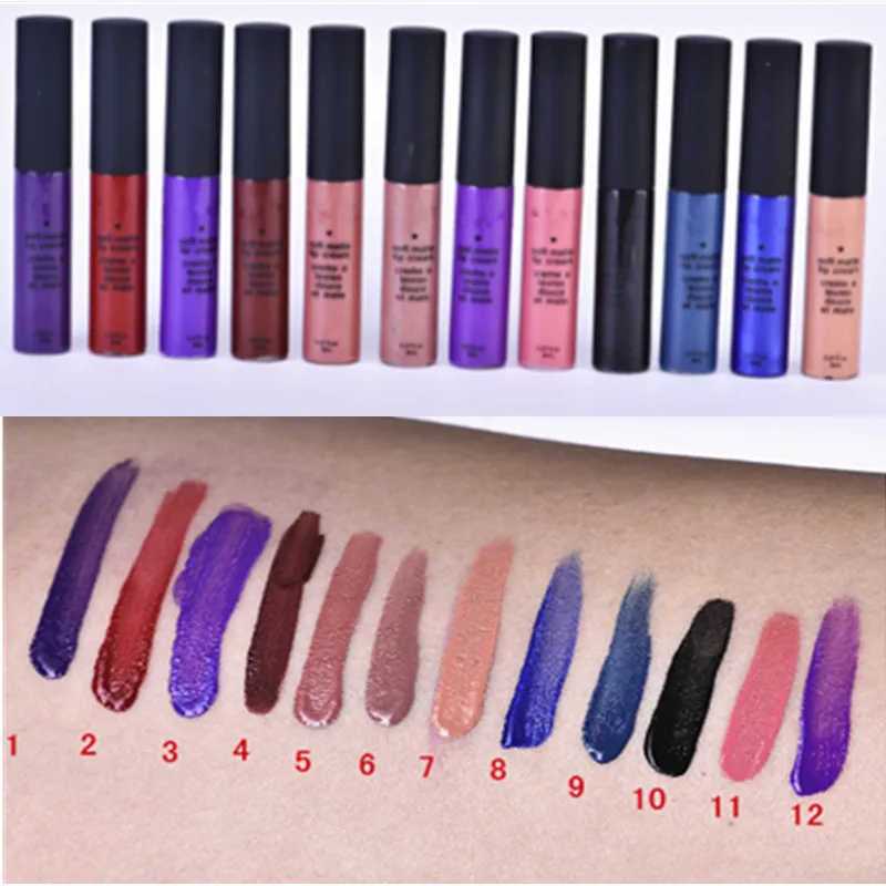 12 цветов 1 шт. фирменный матовый блеск для губ Длительное Действие крем тату