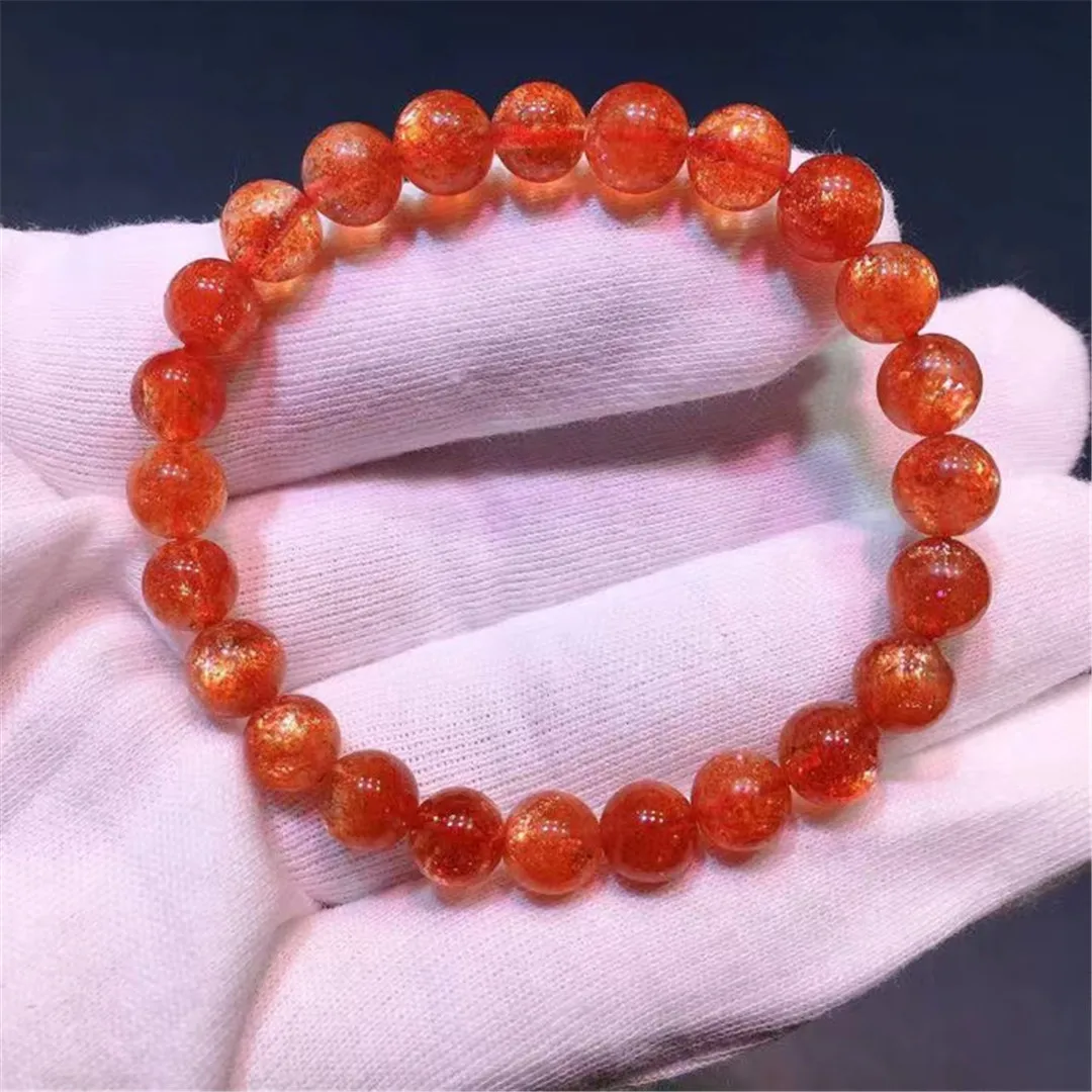 

Браслет из натурального золота с клубничным кварцем, 7 мм