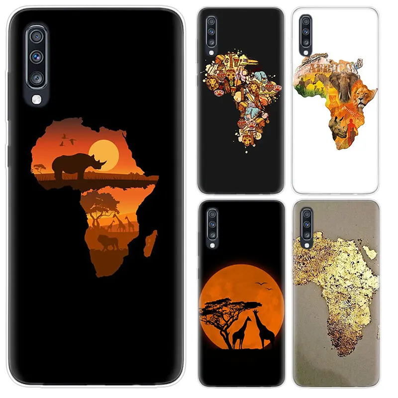 

Africa map poster Case For Samsung Galaxy A50 A51 A70 A71 A41 A31 A21 A11 A30 A40 A20 A10 A10E A20E Transparent Cover Coque
