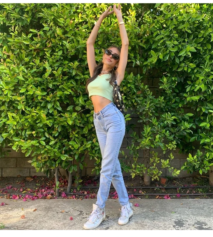 

2021 High Waist Loose Comfortable Jeans For Women Plus Size Fashionable Casual Straight Pants Mom Jeans Washed Boyfriend Jeans