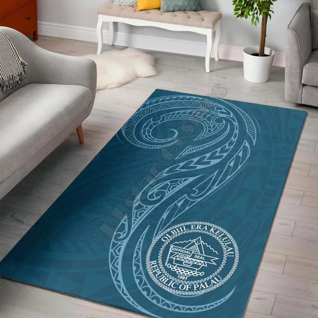 

Palau Area Rug Polynesian Style Non-slip Mat Dining Room Living Room Soft Bedroom Carpet