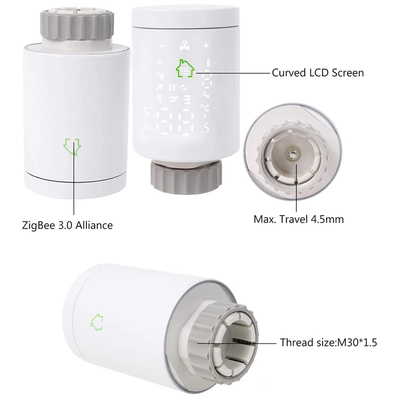 

WiFi Thermostat - Valve Thermostatic Radiator Controller Heater Work with Google-Home Alexa Voice & APP Remote Control