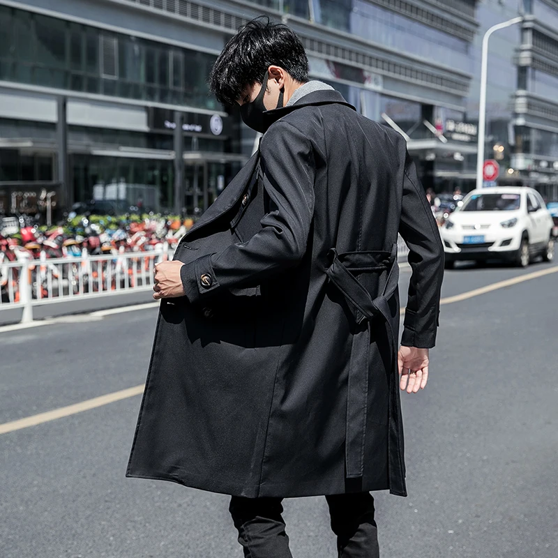 

Mens Trench Coat Windbreaker British style Double Breasted Business Casual New Winter Warm&Autumn Styles 2022