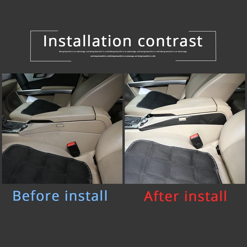 

For Mercedes Benz GLK X204 2008-2015 Carbon Fiber Central Control Armrest Box Side Trim Decorative Cover Sticker