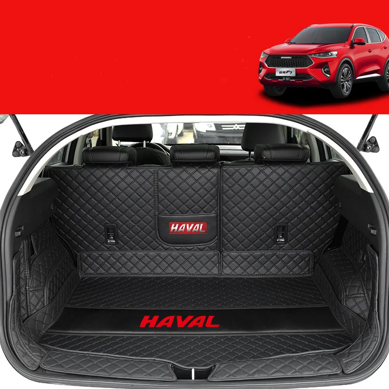 Lsrtw2017 Кожаный Автомобильный Противоскользящий коврик для багажника Great Wall Haval F7 F7X грузовой лайнер аксессуары для багажника авто - Название цвета: type 3 full set