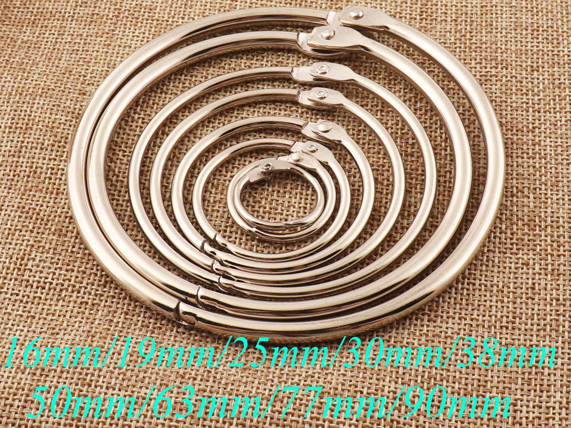 

Metal Silver Hinges Sleepers Hoops Loose Leaf Book Binder Hinge Snap O Ring Locking Keychain Buckles Supplies-2-6 pcs