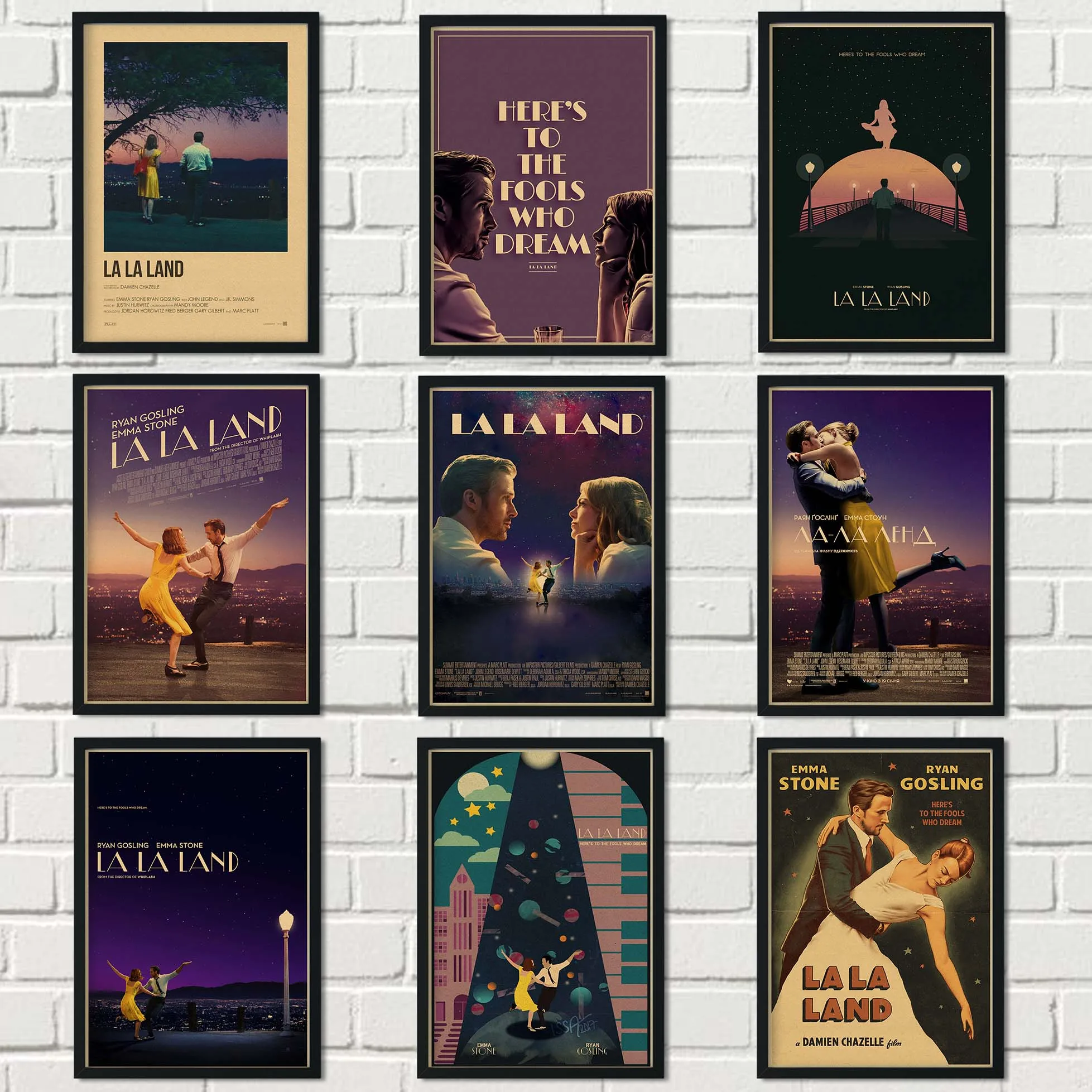 Классическая Ретро картина LA LAND TV play с сердечником для кафе спальни дивана
