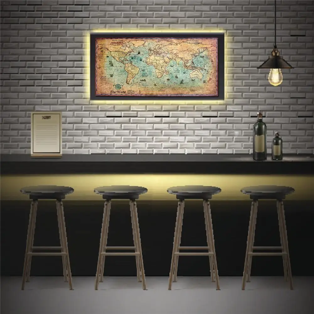 Винтажная морская иллюстрация карта мира Ретро Художественная бумага живопись