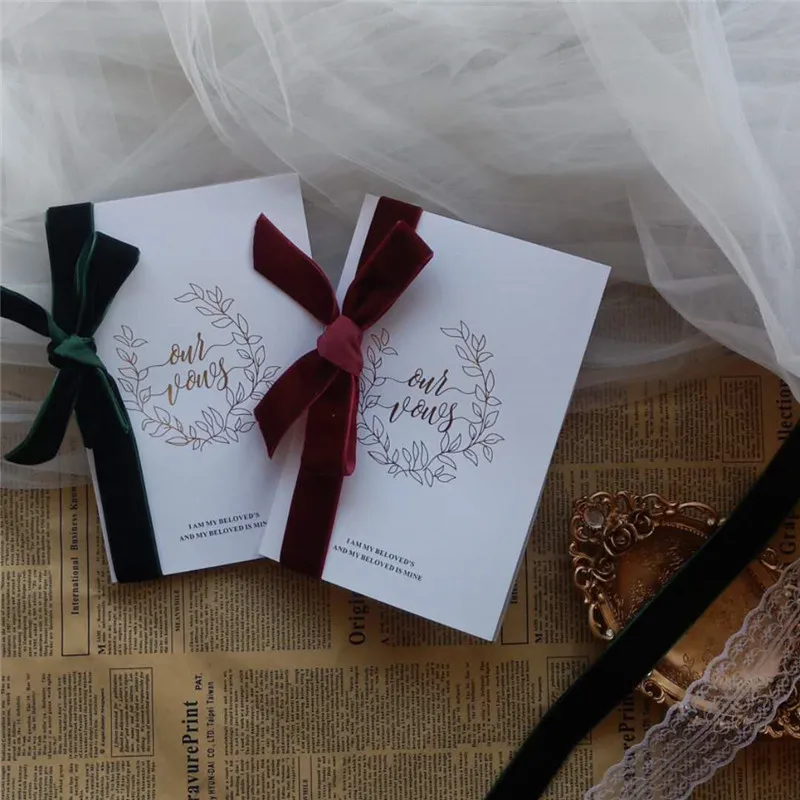 2 шт. винтажная свадебная открытка с бархатной лентой Свадебная вечеринка