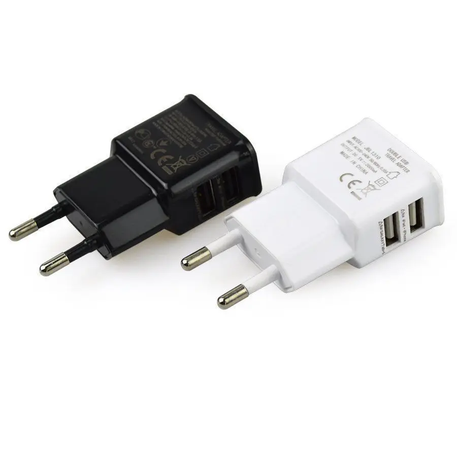

EU plug 5V Dual USB Universal Mobile Phone Chargers Travel Power Charger Adapter Plug Charger for iPhone for Android