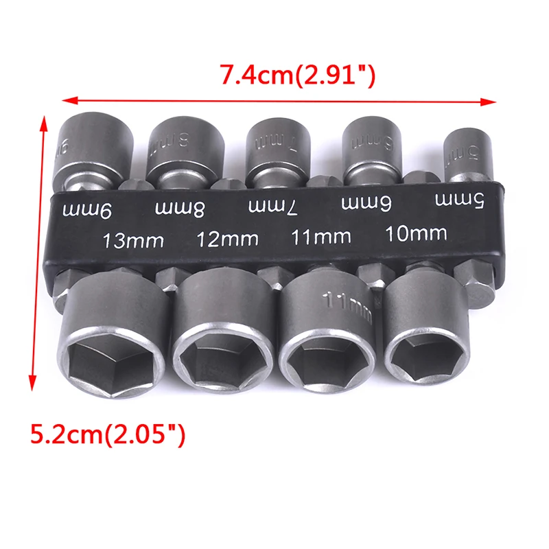 9Pcs/ Set Power Nutdriver Nut Driver Bit Adapter Strong Magnetic Hex Shank Socket Bits | Инструменты