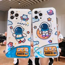 sumkeymi Cute Shark Astronaut Blu-ray TPU Phone Case For iphone 11 Case For iphone 12 7 8 Plus mini Pro Max X XS XR