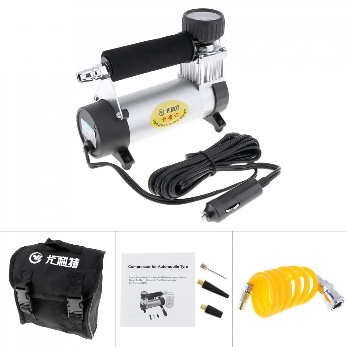 Портативный супер поток DC 12V 100PSI авто шины надувной насос/автомобильный