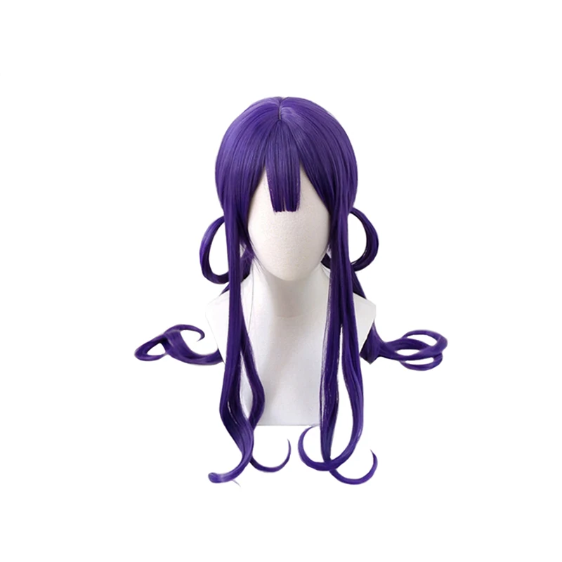 

Аниме Kwai, фиолетовый длинный парик, косплей-костюм, парик из синтетических волос, женский парик