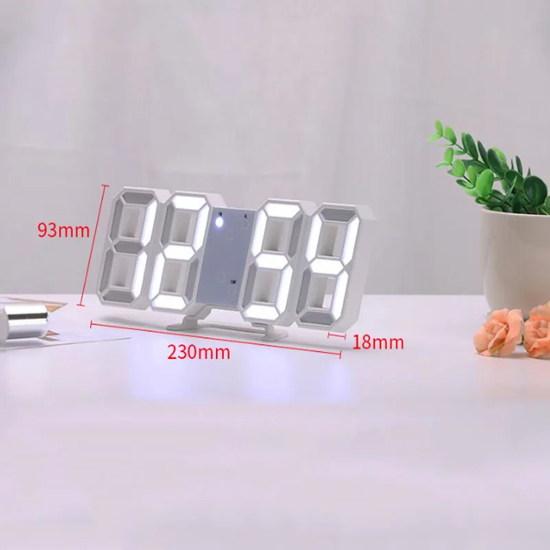 

Wall-mounted Alarm Clock Digital Watch Electronic Function Table Clock Calendar Thermometer LED Display Room Office Decoration