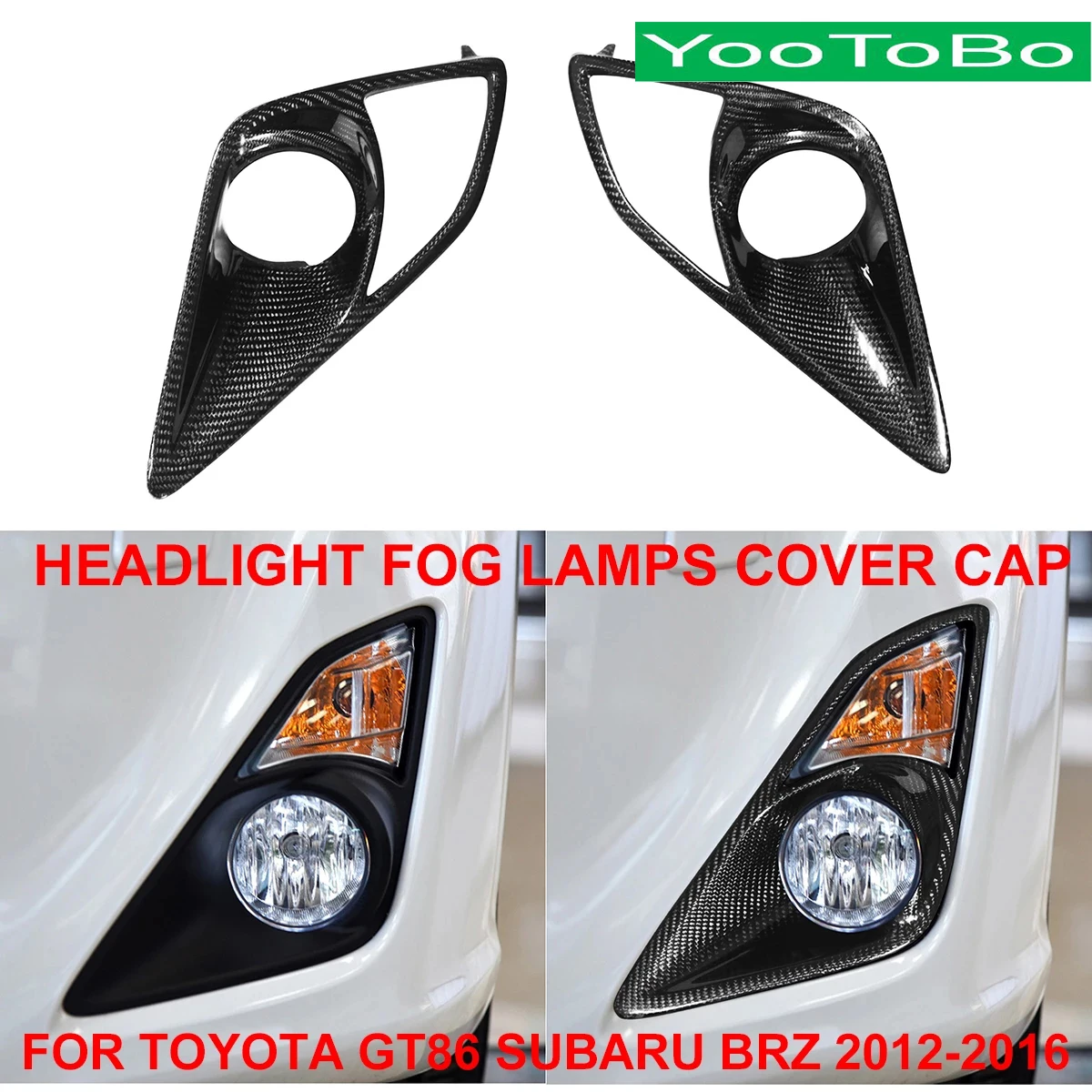 

LHD RHD Car Styling Real Carbon Fiber Front Headlight Fog Lamps Bulbs Cover Cap Trim Sticker For Toyota GT86 Subaru BRZ 2012-16