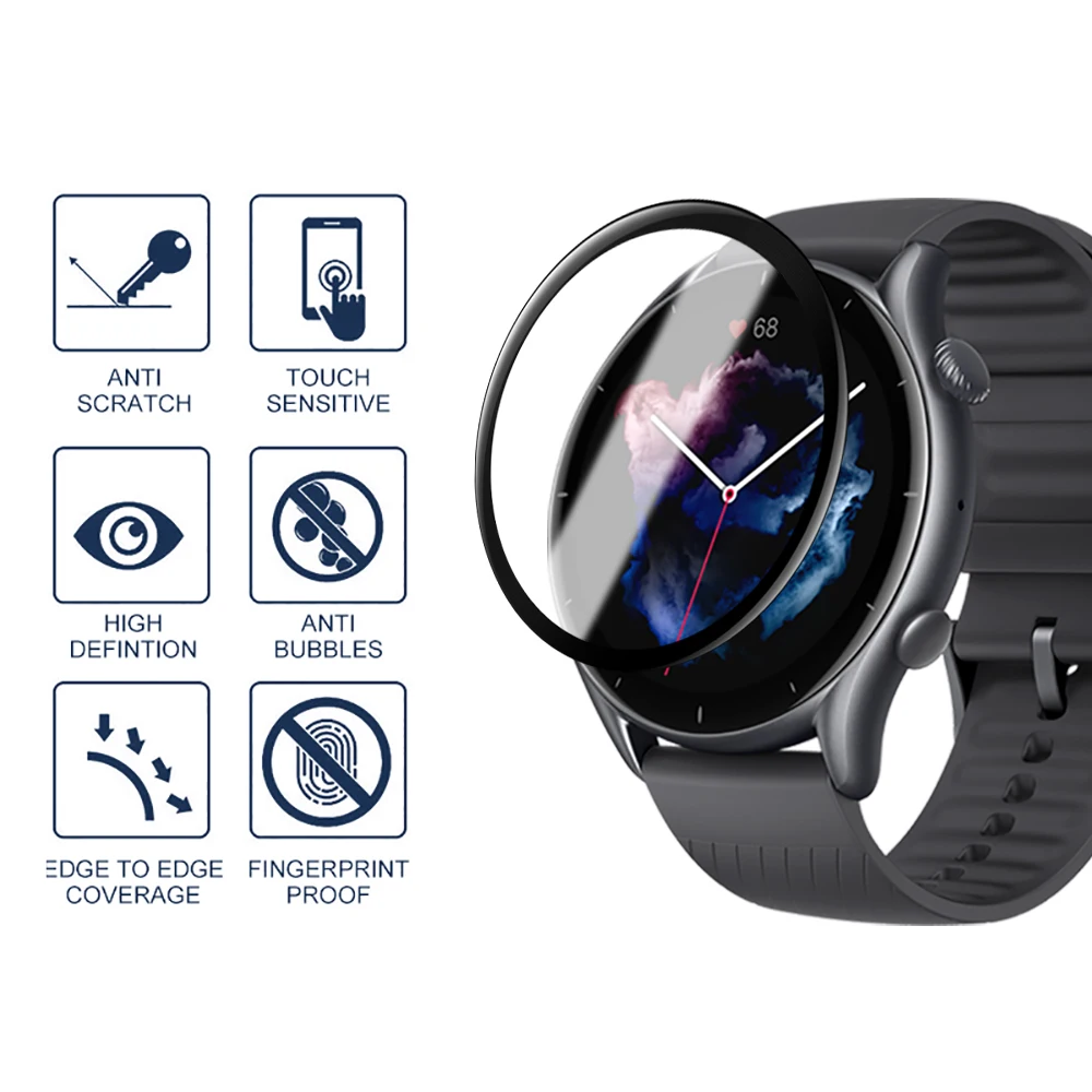 

5pcs 5D Soft Protective Film For Xiaomi Huami Amazfit GTR3 GTR-3 GTR 3 Pro GTR 2 2E Smart Watch Full Cover HD Screen Protector