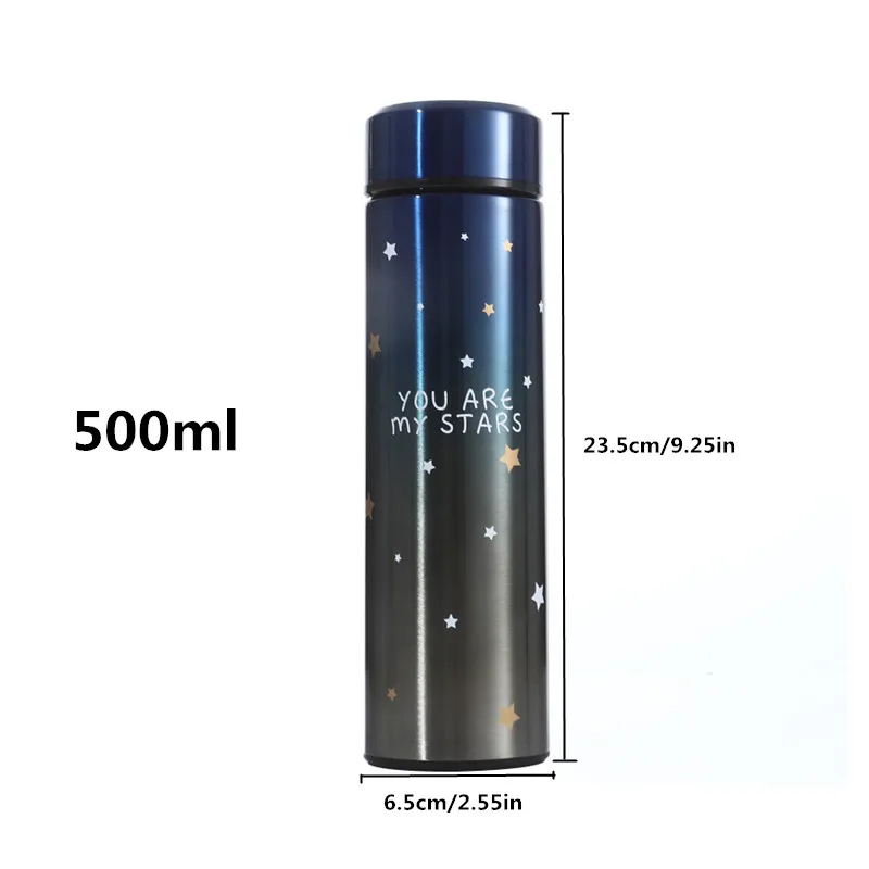 Кофейная кружка 500 мл термос с градиентным цветом чашка двухслойная