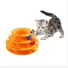 Трехуровневая игрушка для питомцев, игрушка для кота, башня, трек, диск, развлечения, тройная пластинка для тренировки, развлечения