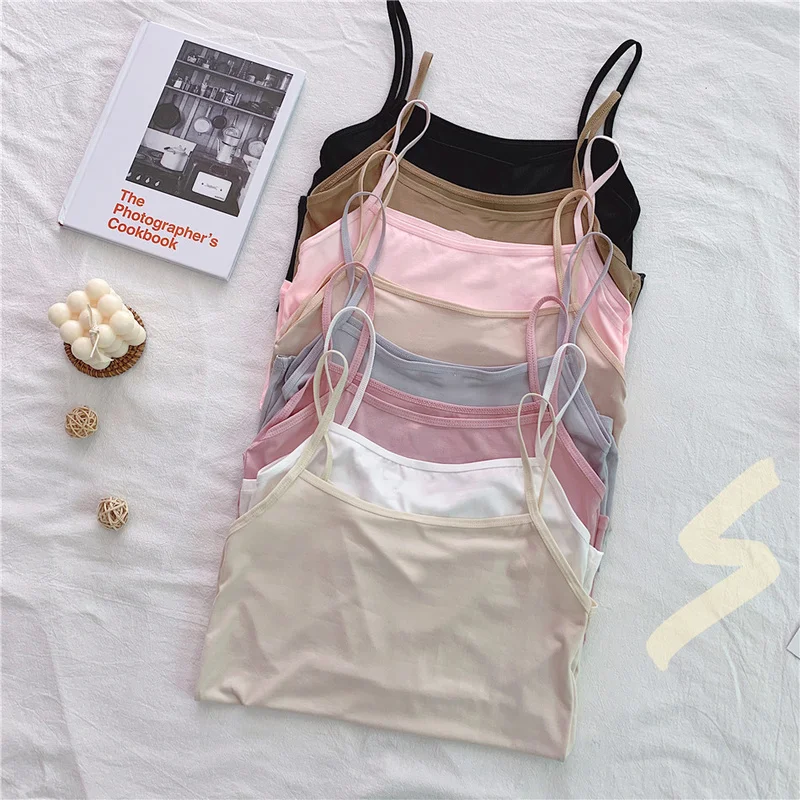 

Women Sling Vest Summer Sexy Strap Modal Camisoles Crop Tops Ladies Sleeveless Sports Yoga Fitness Sports Bandeau Short Style