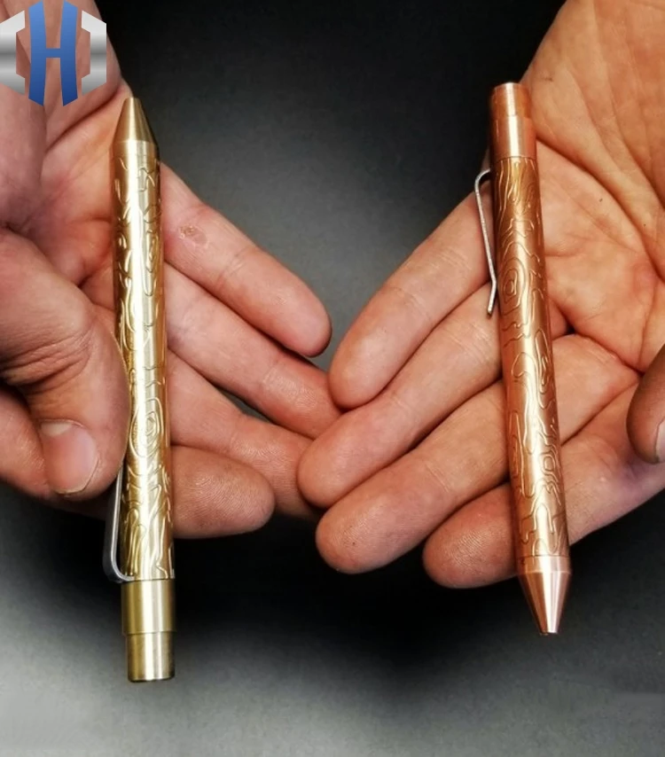 Тактическая Ручка Nottingham с резьбой по топографии из титанового сплава медь латунь