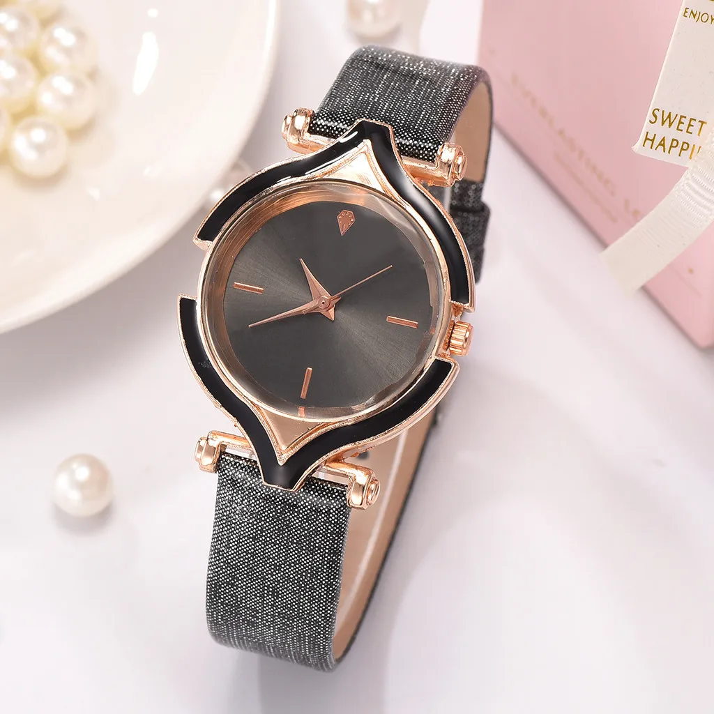 Новые простые женские часы модные кварцевые Креативный дизайн наручные с