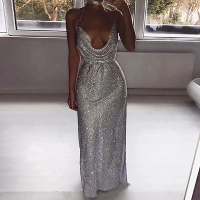 Festival Women Dress Summer Off shoulder Backless High Waist Sequin Dresses Luxury Glitter Metal Diamonds Rhinestone Party Dress|Женские платья| |