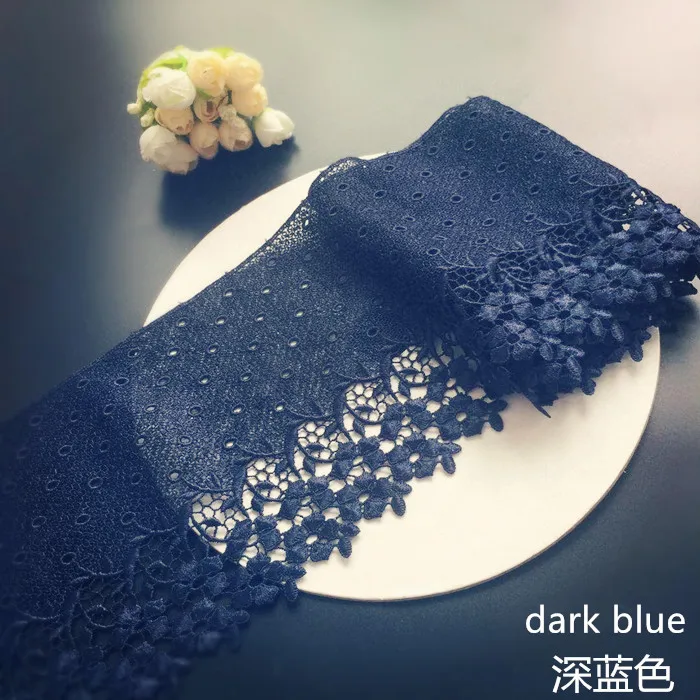 navy blue Красный вышитый кружевной край отделка Лента аппликация Сделай Сам шитье ремесло вязание крючком ткань окантовка отделка винтажное свадебное платье - Цвет: navy blue