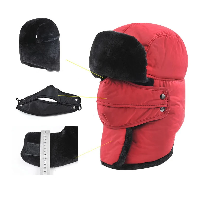 Зимняя шапка для женщин и мужчин утолщенная бархатная теплая бомбер Шапка бини