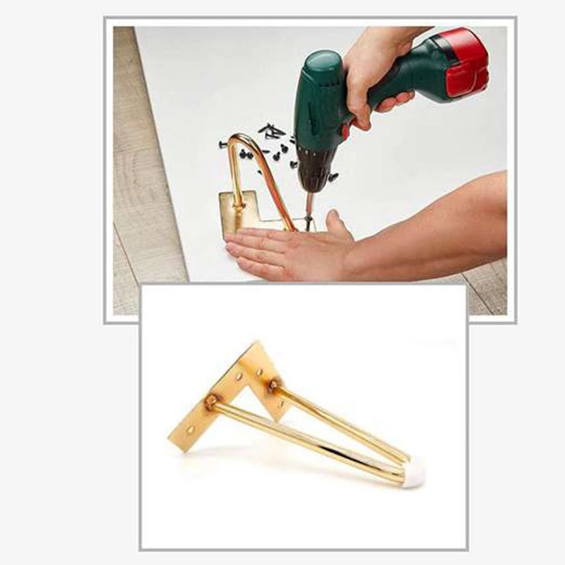

4Pcs Gold Clip Legs, for Install Furniture Metal Legs, Furniture Accessories, Used for Coffee and Coffee Table Chairs