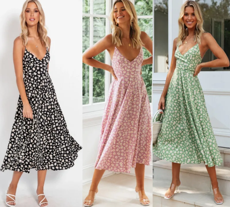 Женское модное летнее богемное вечернее Макси-платье с глубоким v-образным