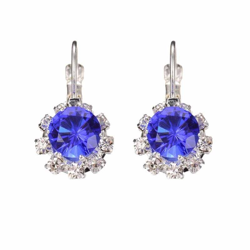 6 Цвета Большой Хрустальный Камень Стразы Серьги в виде капель с кубик циркония