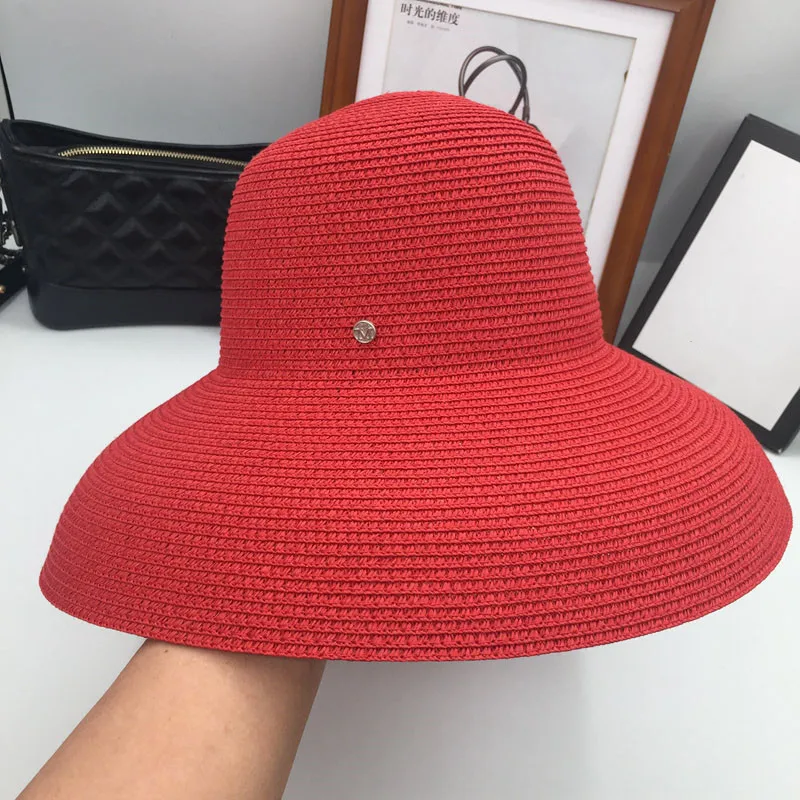 Красная и белая элегантная Соломенная Панама в стиле ретро Солнцезащитная