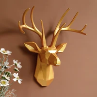 wall decor 3d deer head decorative figures home decoration deer statue accessories animal sculputre art for wall living room