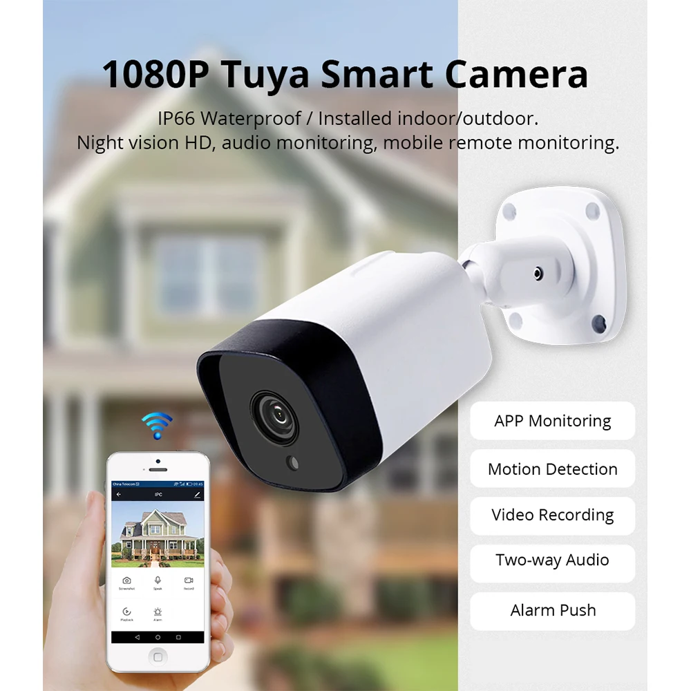 Tuya Smart Life наружная CCTV Len камера s IP безопасности WiFi Intercome Умный дом Охранная