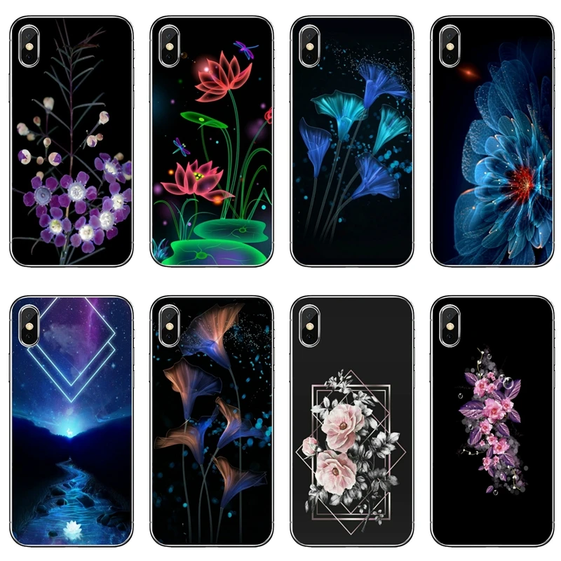Светящиеся цветы звезды в темноте Силиконовый чехол для мобильного телефона iPhone