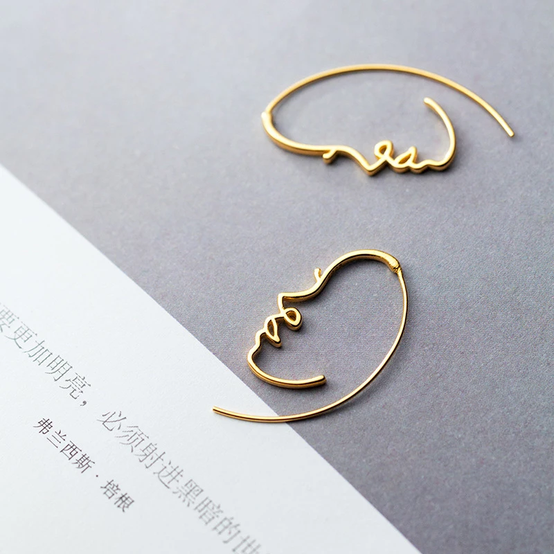 Colusiwei подлинное серебро 925 пробы модные абстрактные Портретные Висячие серьги