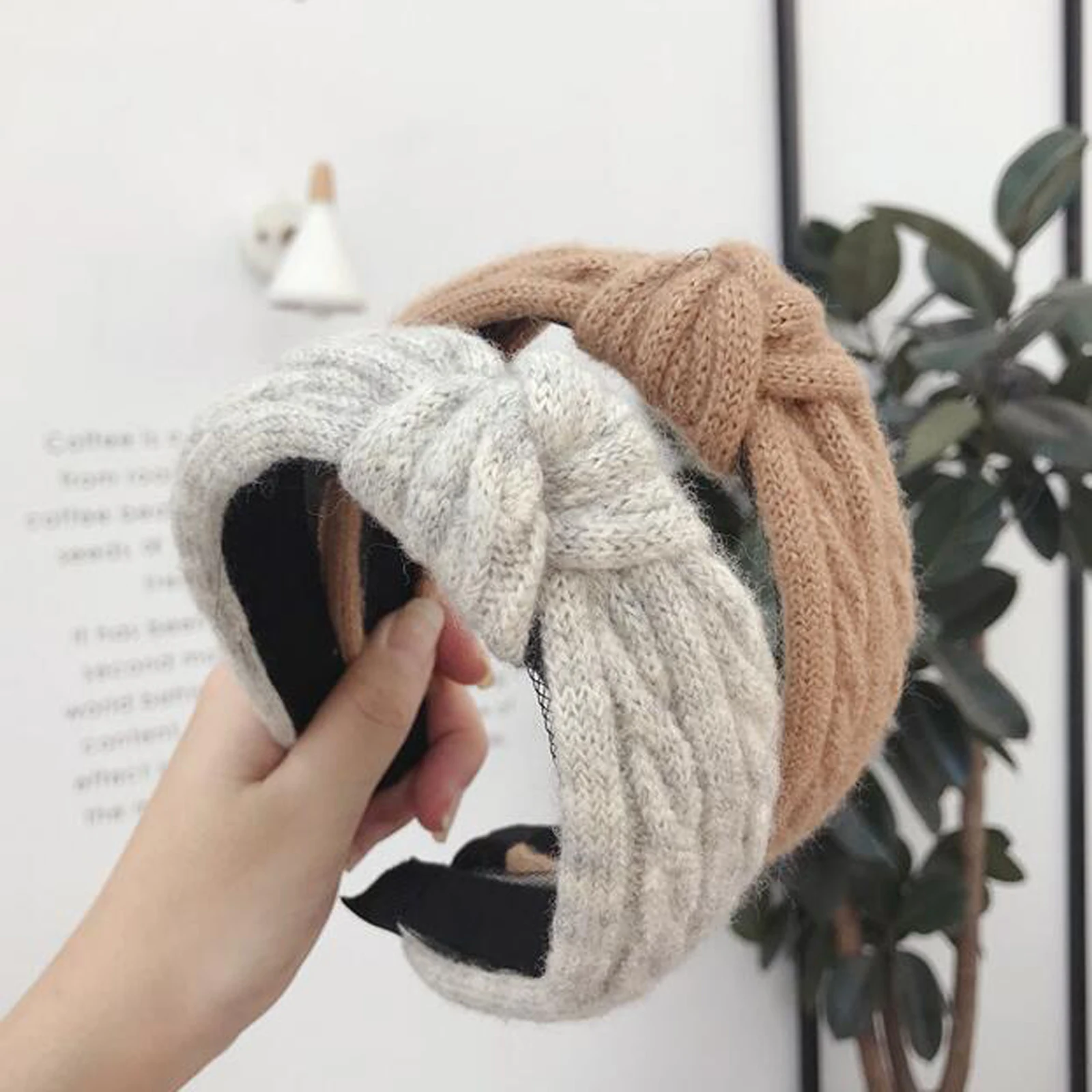 Новинка зимняя вязаная повязка на голову женская теплая для волос ручной работы