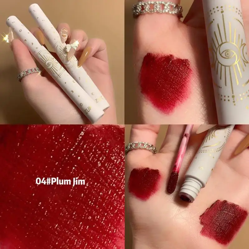 

6 color Liquid Lipstick Matte Velvet Lip Glaze sweatproof non-stick cup Lip Gloss mud misty Lips Tint woman Makeup Cosmetic TSLM
